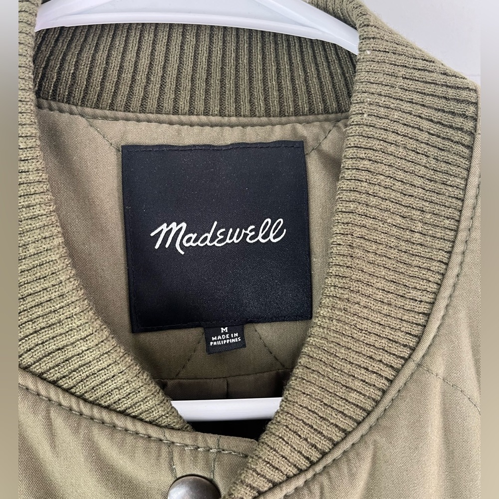 Madewell Olive Green Quilted Bomber Jacket - Picture 2 of 4